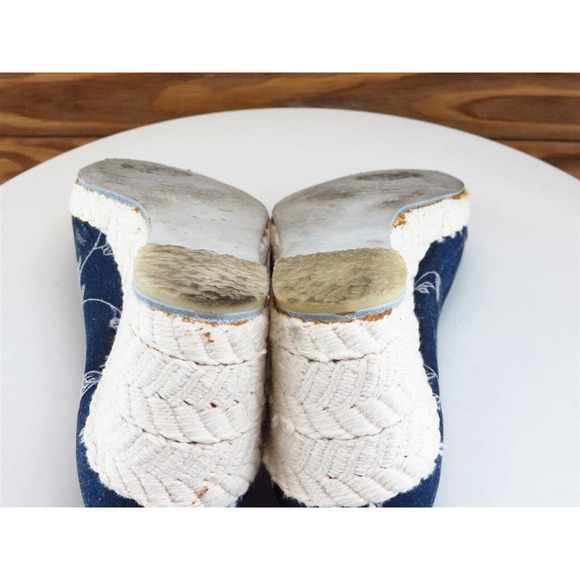 Evan Picone Size 6.5 Peep Toe Heel Blue Fabric M Width - Picture 9 of 10